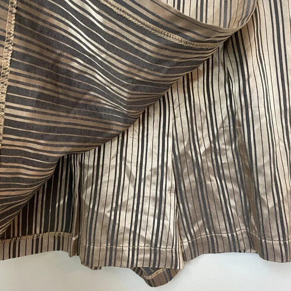 Vintage Judy Knapp California Womens Sz 3 Silky Striped Wrap Skort Bronze Black - Picture 10 of 16